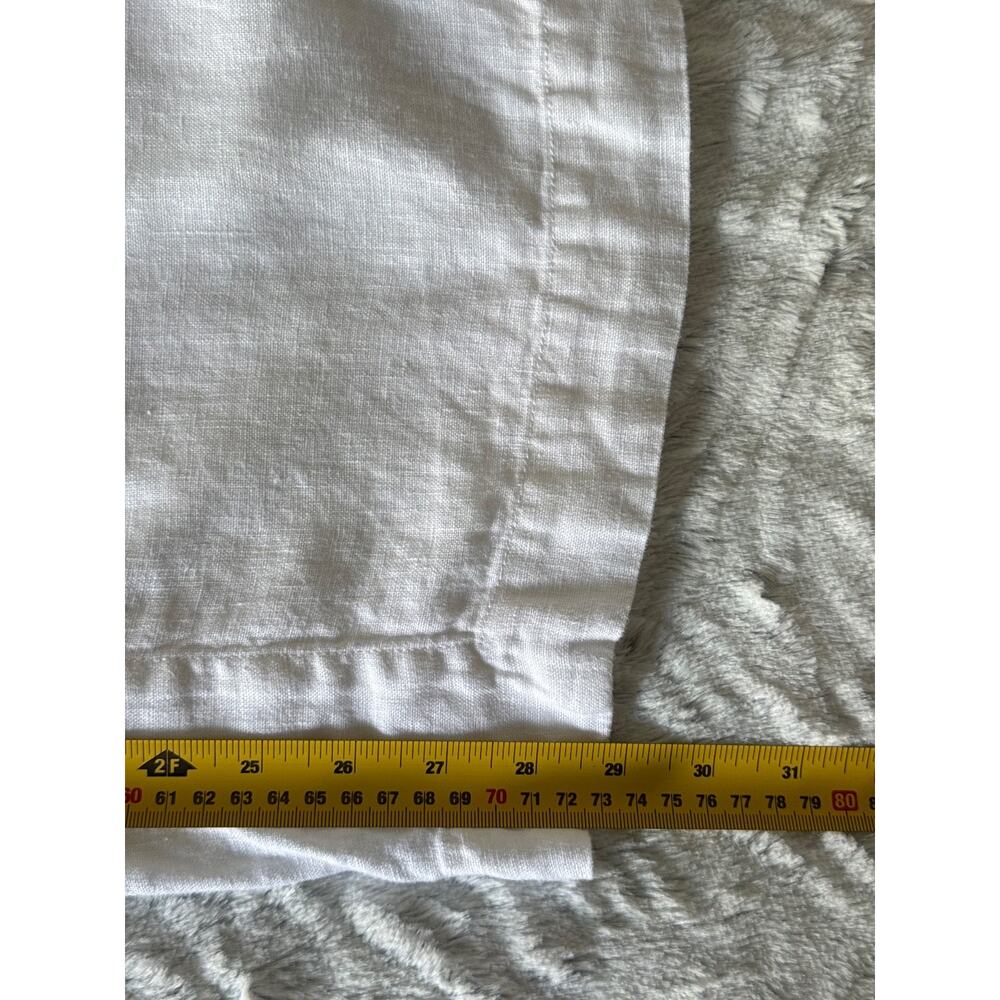Athleta 100% Linen Wide Leg Pants Women Size 14 White Coastal Resort Drawstring - Picture 7 of 8